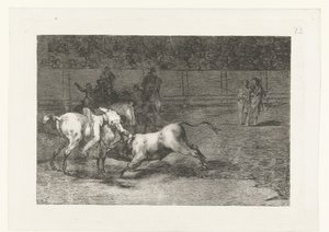 Mariano Ceballos doodt een stier Madriano Ceballos, alias El Indio, mata el toro desde su caballo La Tauromaquia (series title) Stierenvechten (series title) de Francisco de Goya