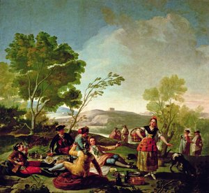 Comida en las orillas del río Manzanares, 1776 de Francisco de Goya