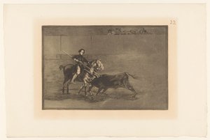 Pajuelera in de arena van Zaragosa Valor varonil de la célebre Pajuelera en la de Zaragoza Stierengevechten (series title) La Taureaumachie (series title) La Tauromaquia (series title) de Francisco de Goya