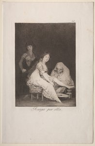 Caprichos: Ella Reza por Ella de Francisco de Goya