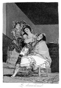 Ella lo despluma de Francisco de Goya
