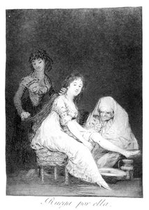 Ella reza por ella, 1799 de Francisco de Goya