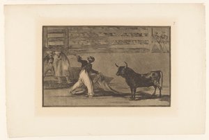 Torero con banderilla
Origen de los arpones o banderillas
Tauromaquia (título de la serie)
La Taureaumachie (título de la serie)
La Tauromaquia (título de la serie) de Francisco de Goya