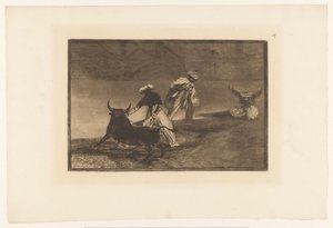 Toreros en una arena Capean otro encerrado Corridas de toros (título de la serie) La Taureaumachie (título de la serie) La Tauromaquia (título de la serie) de Francisco de Goya