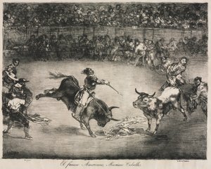 Los toros de Burdeos: El famoso americano, Mariano Ceballos, 1825 de Francisco de Goya