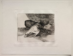 Los horrores de la guerra: Él obtiene algo de ello de Francisco de Goya