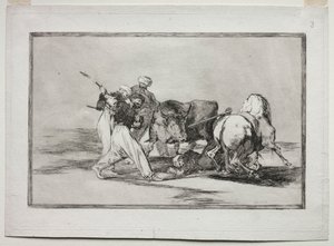 Los moros asentados en España, abandonando las supersticiones del Corán, adoptaron este arte..., 1815-1816 de Francisco de Goya