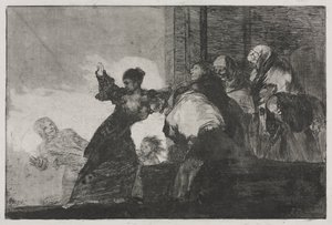 Los proverbios: Dos cabezas piensan mejor que una o Pobre locura, 1816-1823 impreso c. 1863 de Francisco de Goya