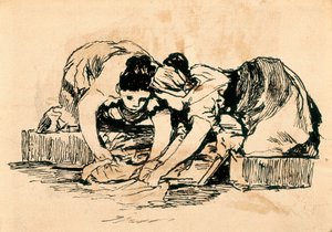 Las lavanderas, finales del siglo XVIII-principios del siglo XIX (dibujo) de Francisco de Goya