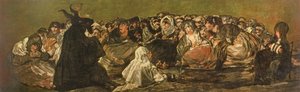 El aquelarre o El gran macho cabrío, (una de las Pinturas Negras), c.1821-23 de Francisco de Goya