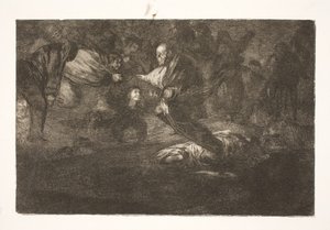 El Señor los crea, y terminan en hermosa unión / Pájaros con las mismas plumas vuelan juntos de Francisco de Goya