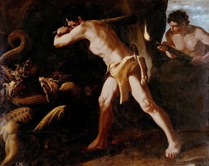 Faticas de Hércules para el Buen Retiro: asesinato de Idra de Lerna de Francisco de Zurbaran