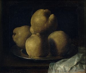 Bodegón con plato de membrillo de Francisco de Zurbaran