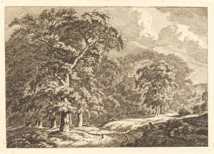 Bosque con Viajeros en un Camino de Franciscus A. Milatz