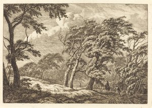 Viajeros en un Camino del Bosque en una Tormenta de Franciscus A. Milatz