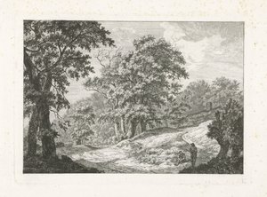 Paisaje con dos figuras junto a la carretera de Franciscus Andreas Milatz