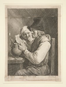 pareja leyendo una carta de Franciscus van der Steen