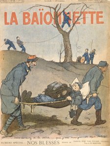 "Nuestros heridos", portada de la revista "La Baionette de Francisque Poulbot