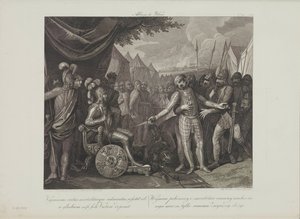 Wichmann II el Joven se rinde a Mieszko I de Polonia por Smuglewicz, Franciszek (1745-1807). Litografía, finales del siglo XVIII. Colección particular de Franciszek Smuglewicz