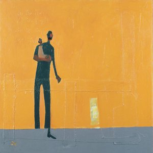 Padre e hijo (técnica mixta sobre lienzo)