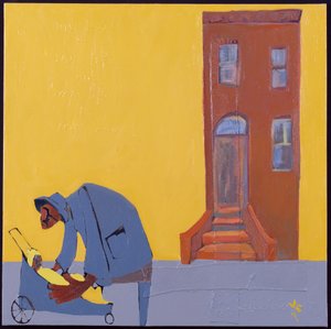 Madre e hijo, 2001 (técnica mixta sobre lienzo) de Francks Deceus