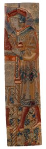 Estrecha tira de tapiz que representa la figura de un joven, principios del siglo XVI (lana)