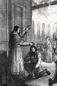 Encuentro entre el Papa Pablo III y Carlos Quinto en Rocca di Busseto en 1543 de Franco Mistrali