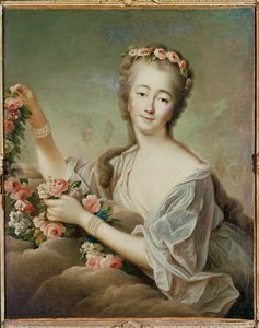 Madame Du Barry, amante de Luis XV, como la diosa Flora ... (pintura sobre lienzo)