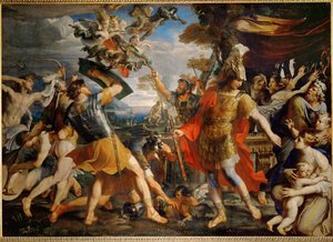 Eneas y sus compañeros luchan contra las Arpías ... de Francois (1590 1650) (after) Perrier