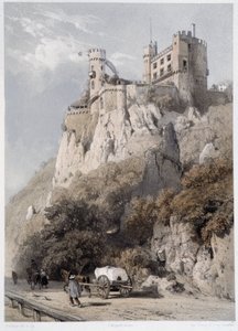 Chateau Rheinstein. En "El monumental y pintoresco Rin". Litografías de Fourmais y Stroobant de Francois Stroobant