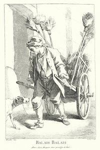 Vendedor de escobas (grabado) de Francois (after) Boucher