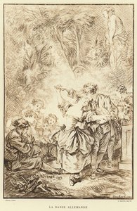 La danza alemana (grabado) de Francois (after) Boucher
