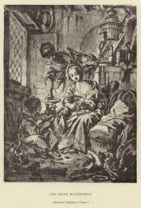 Los cuidados maternales de Francois (after) Boucher