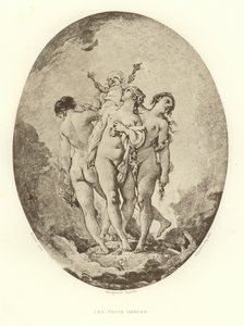 Las tres gracias (grabado) de Francois (after) Boucher