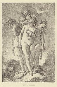 Las tres gracias (grabado) de Francois (after) Boucher