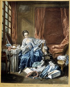 El comerciante de moda después de una pintura de Boucher