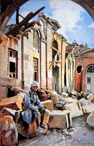 Batalla de Verdún: Patio del Palacio Episcopal en ruinas