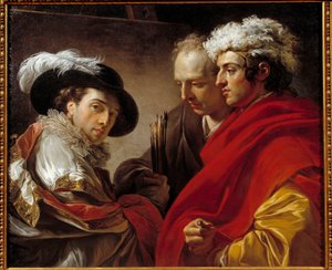 Retrato de tres hombres (el artista, el arquitecto Pierre Rousseau y un desconocido)