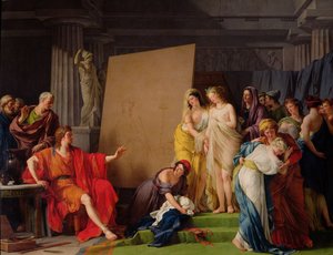 Zeuxis eligiendo modelos de las mujeres hermosas de Croton