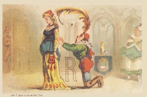 R (carta mostrada por una dama y un valet de rodillas) de Francois Antoine Appel