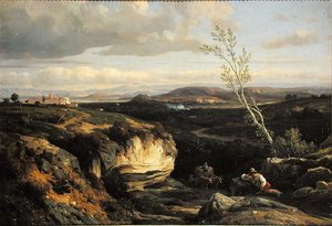 Paisaje italiano de Francois Antoine Leon Fleury