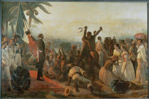 Proclamación de la libertad de los negros en las colonias ... de François Auguste Biard
