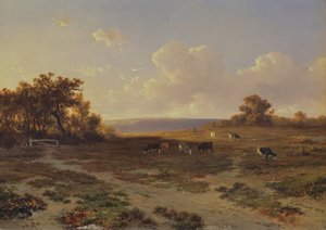 Paisaje de brezal con vacas, 1852