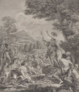 San Juan Bautista predicando a una multitud, ca. 1729 de Francois Bernard Lepicie