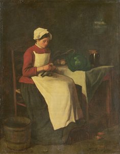 La joven ama de casa (óleo sobre lienzo) de François Bonvin