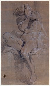 Academia de hombre desnudo sentado de François Boucher
