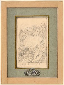 Exlibris heráldico para Crozat, Barón de Thiers de François Boucher
