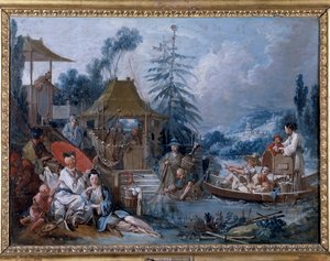 Chinoiserie: “la pesca” Pintura de François Boucher (1703-1770)