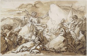 La predicación de Juan el Bautista en el desierto de François Boucher