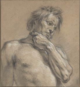 Estudio de medio cuerpo de un hombre de François Boucher